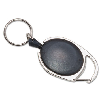 Advantus Carabiner-style Retractable Id Card Reel, 30" Extension, Smoke, 6-pack freeshipping - TVN Wholesale